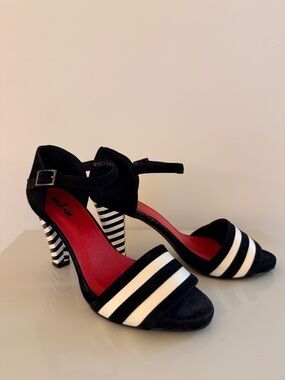 Fun Heels, black and white Minx brand from New Zealand.